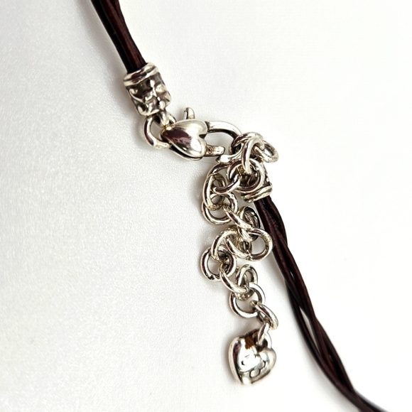 Brighton Brown Triple Cord Replacement Necklace Silver Tone - Picture 2 of 4